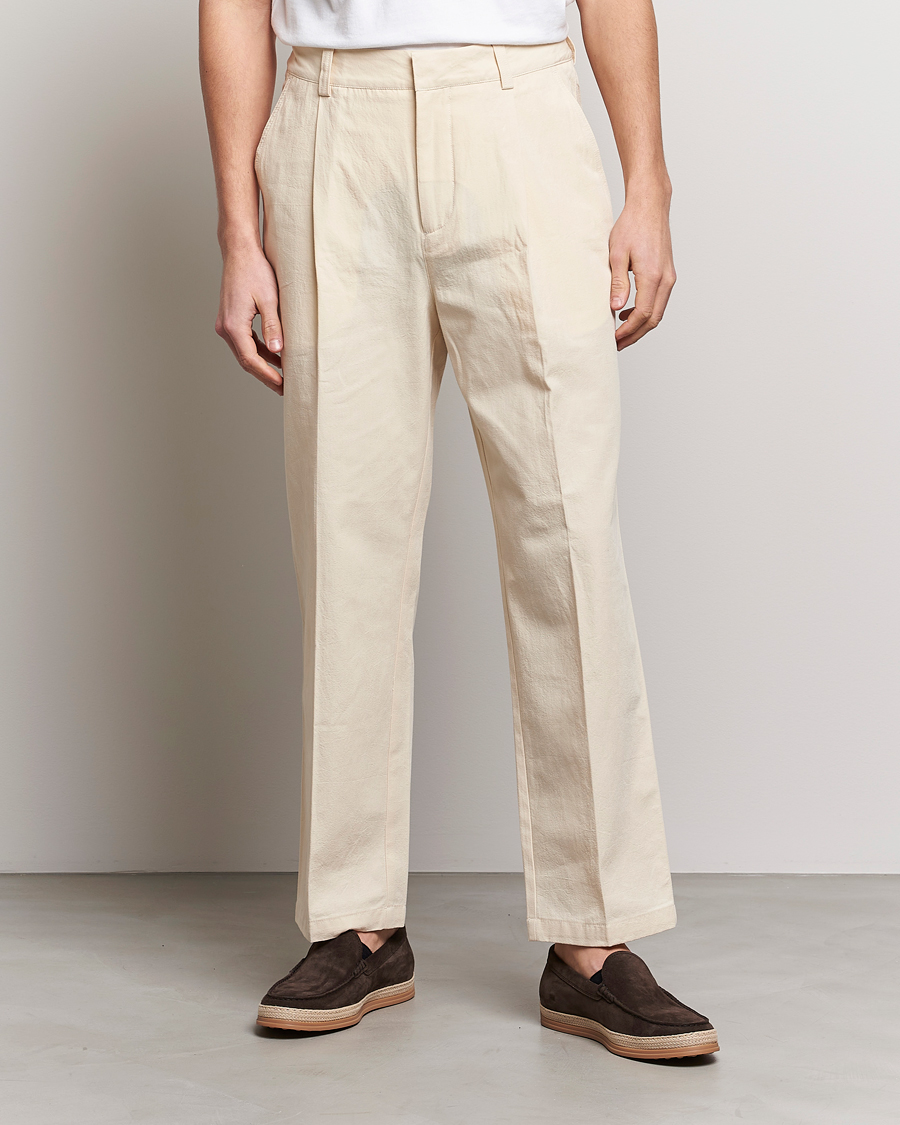 Herre | Bukser | Orlebar Brown | Beckworth Pleated Cotton Trousers Pebble
