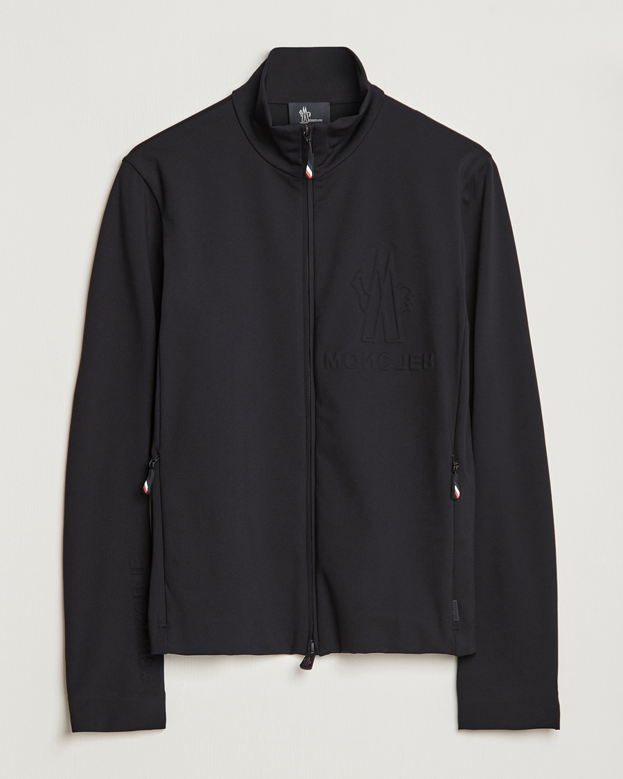 Herre | Trøjer | Moncler Grenoble | Embossed Full Zip Cardigan Black