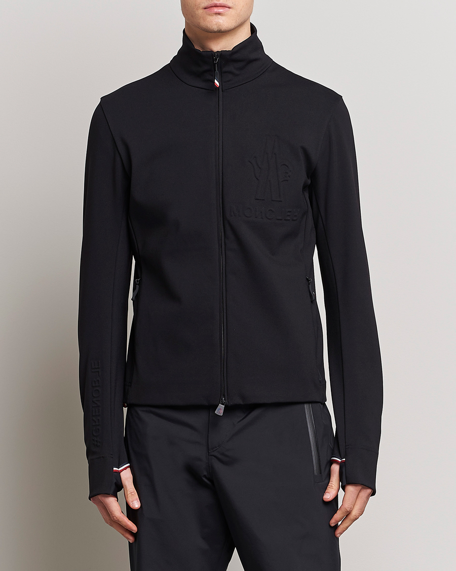 Herre | Trøjer | Moncler Grenoble | Embossed Full Zip Cardigan Black