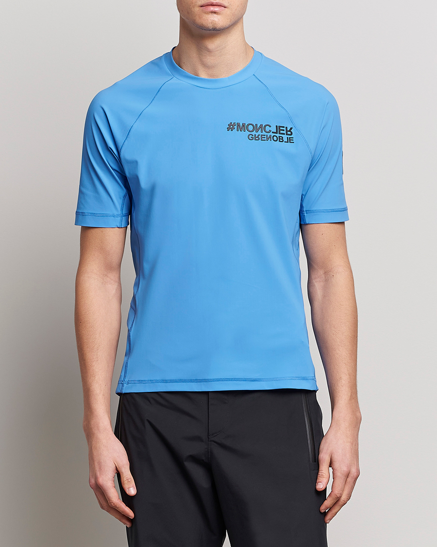 Herre | T-Shirts | Moncler Grenoble | Technical T-Shirt Light Blue