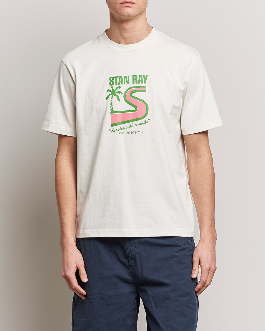 Herre | T-Shirts | Stan Ray | Printed Crew Neck T-Shirt Natural