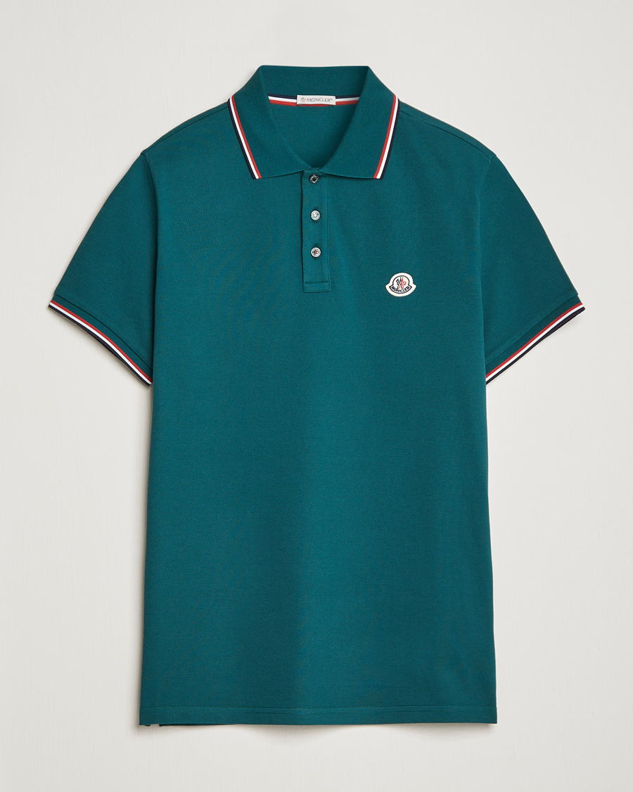 Herre | Polotrøjer | Moncler | Contrast Rib Polo Bottle Green