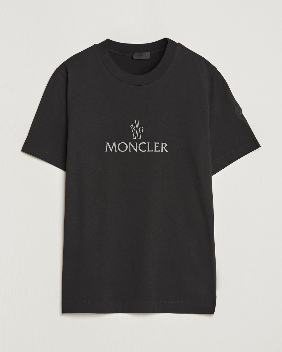 Herre | T-Shirts | Moncler | Lettering T-Shirt Black