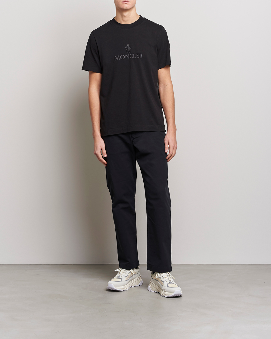 Herre | T-Shirts | Moncler | Lettering T-Shirt Black