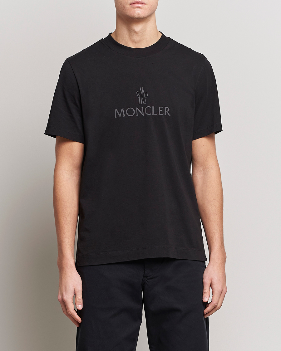 Herre | T-Shirts | Moncler | Lettering T-Shirt Black