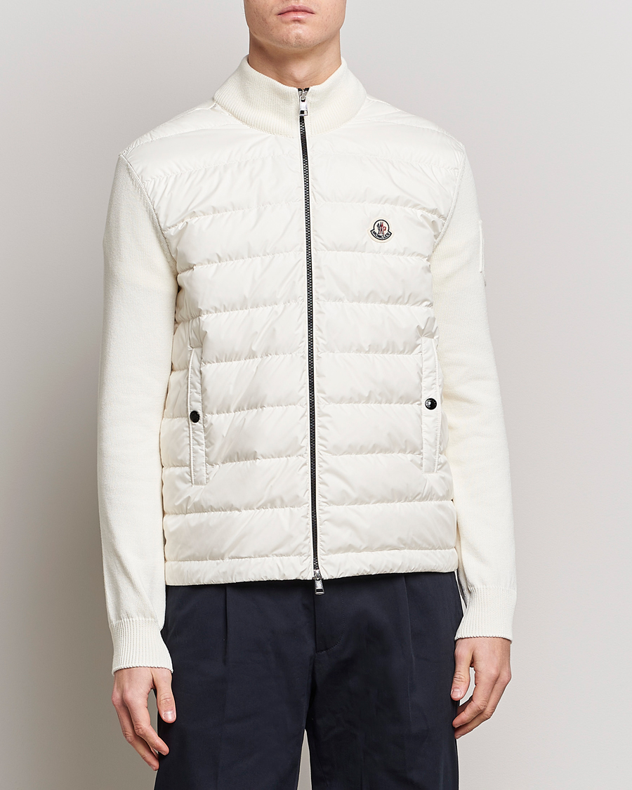 Herre | Trøjer | Moncler | Zip Padded Cardigan Off White