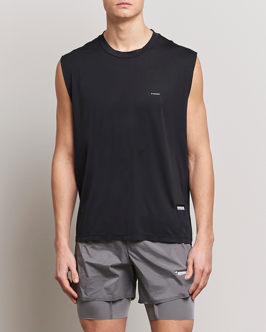 Herre | T-Shirts | Satisfy | AuraLIte Muscle Tee Black