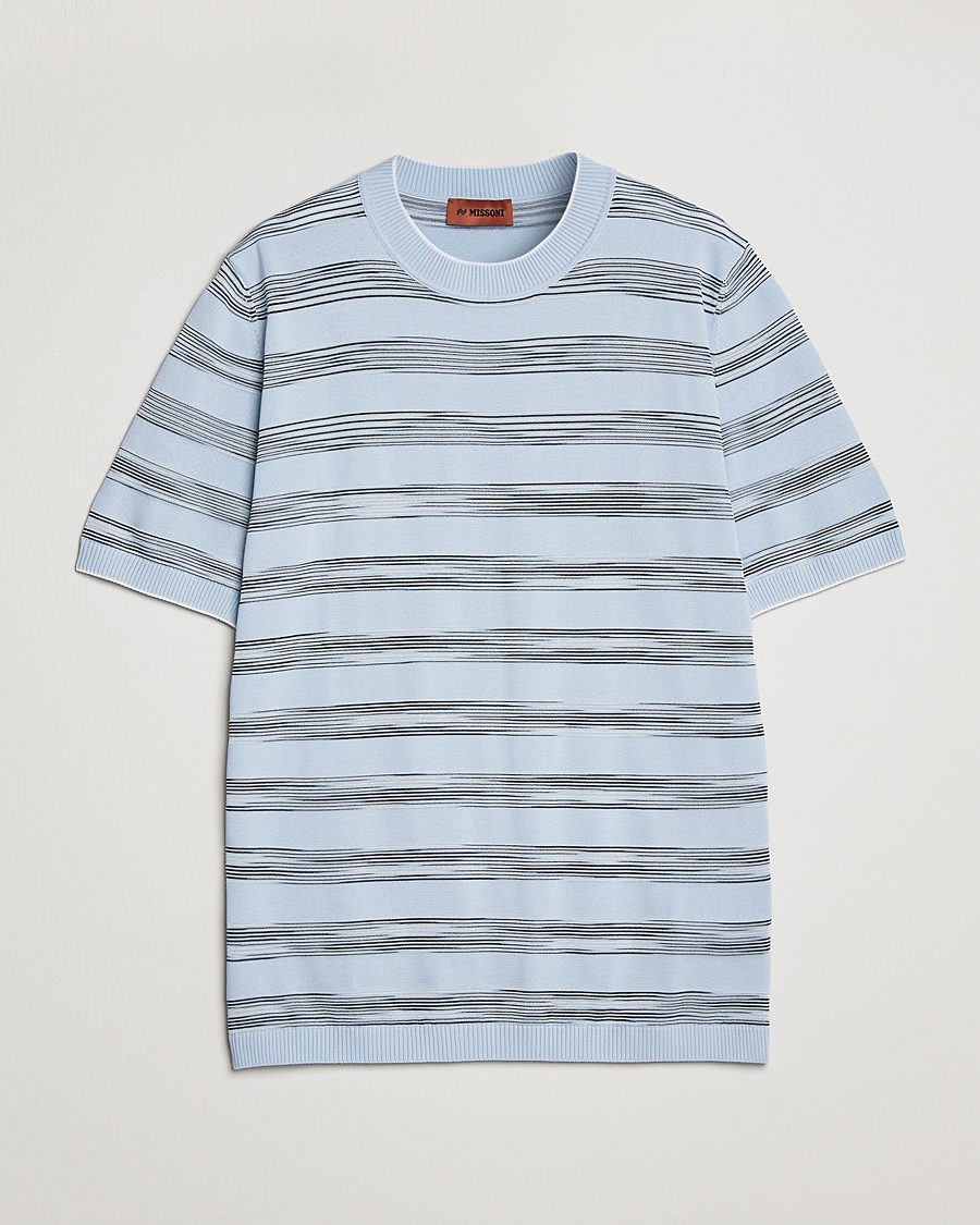 Herre | T-Shirts | Missoni | Knitted Space Dye T-Shirt Light Blue