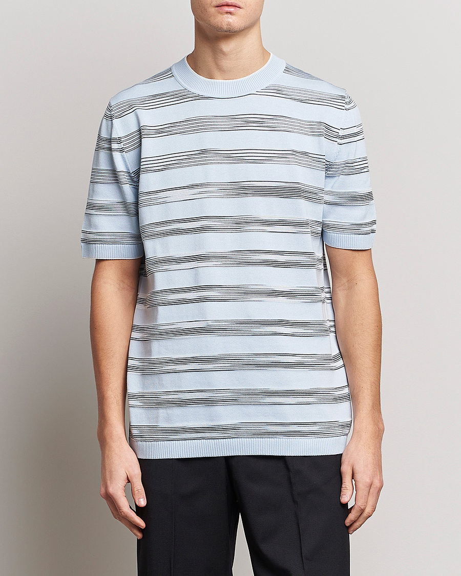 Herre | Missoni | Missoni | Knitted Space Dye T-Shirt Light Blue