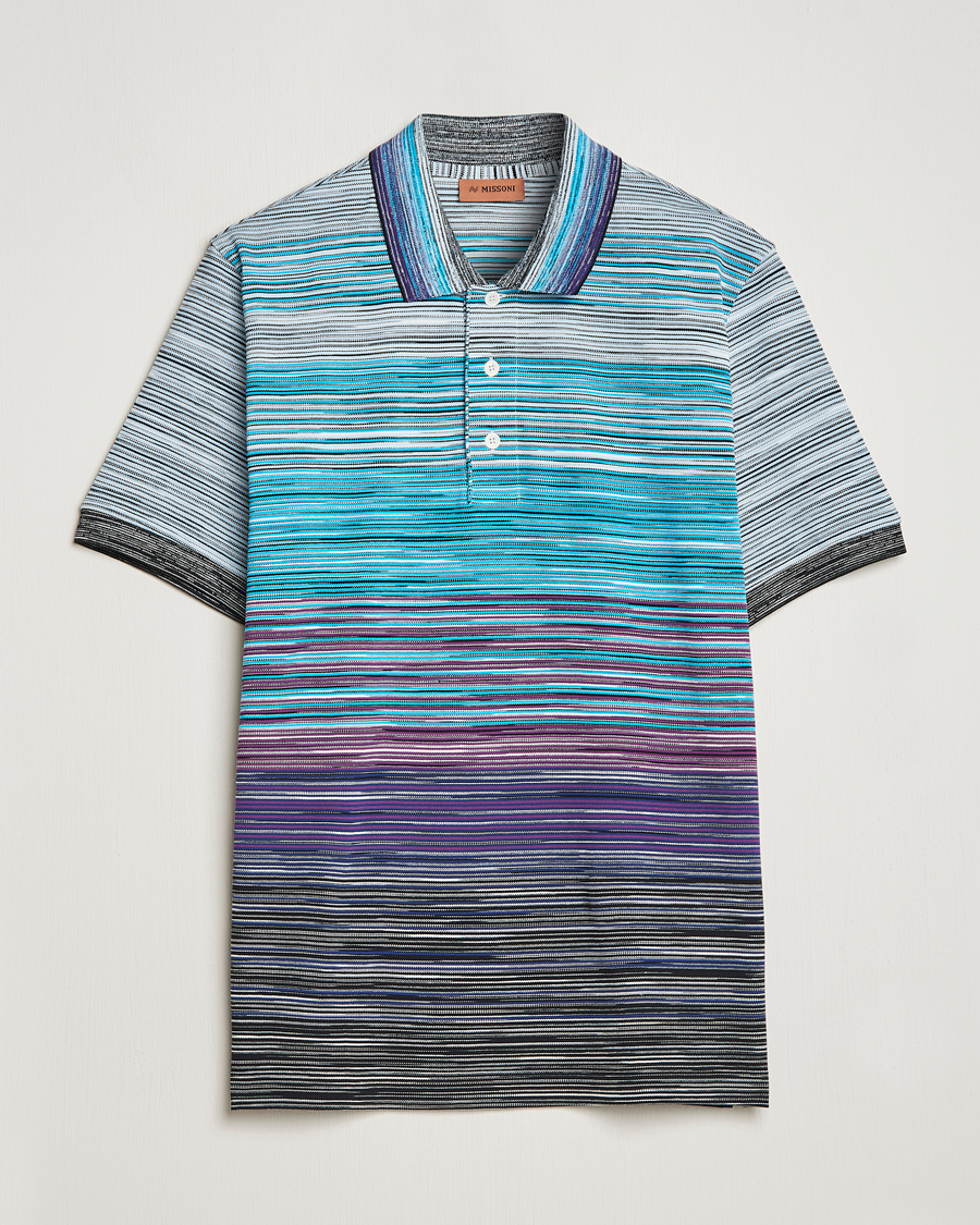 Herre | Polotrøjer | Missoni | Short Sleeve Space Dye Polo Navy/Violet