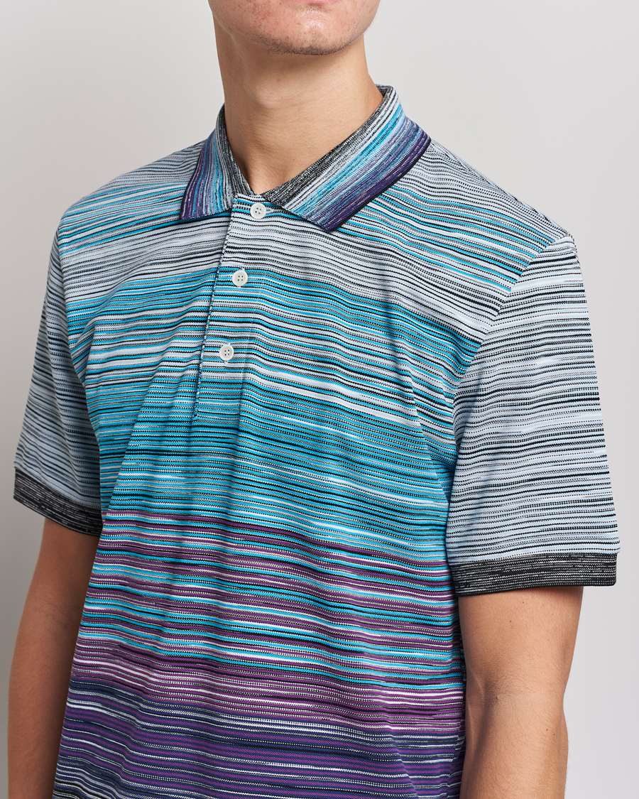 Herre | Polotrøjer | Missoni | Short Sleeve Space Dye Polo Navy/Violet