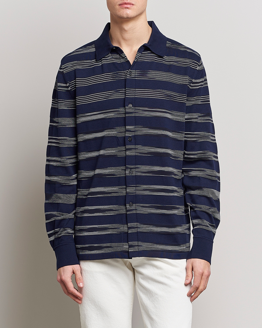 Herre | Missoni | Missoni | Space Dye Knitted Shirt Black/Navy
