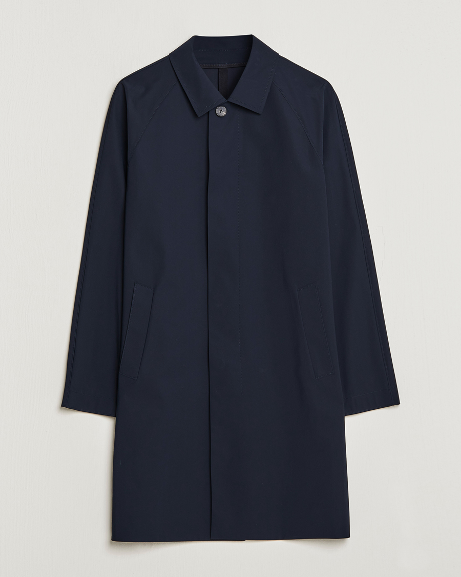 Herre | Jakker | Harris Wharf London | Light Technic Balmacaan Coat Dark Blue