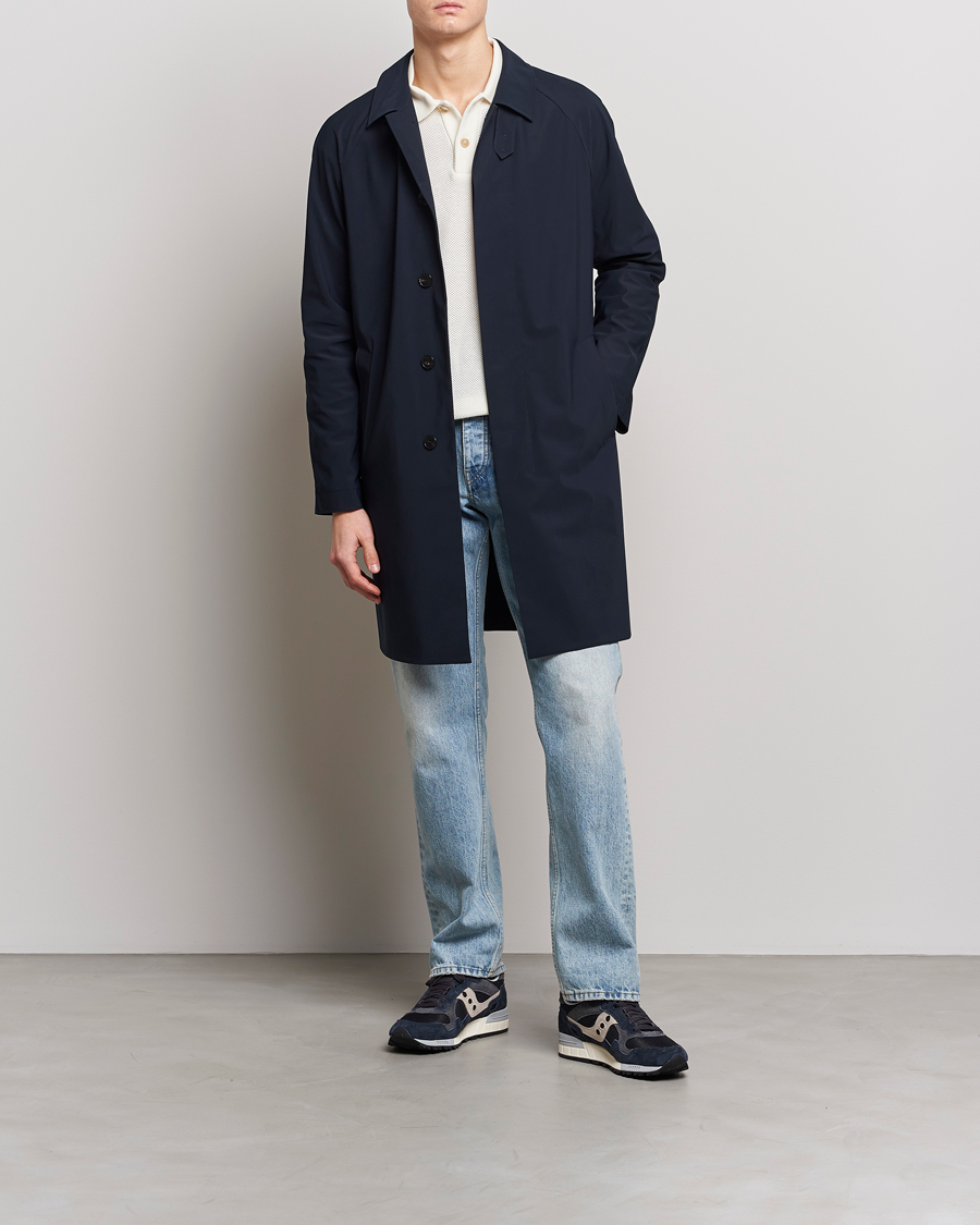 Herre | Jakker | Harris Wharf London | Light Technic Balmacaan Coat Dark Blue