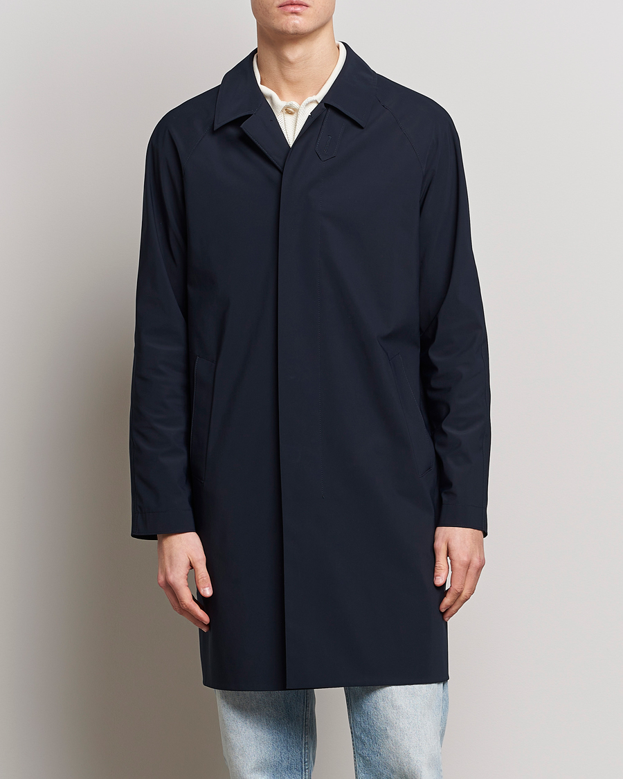 Herre | Jakker | Harris Wharf London | Light Technic Balmacaan Coat Dark Blue