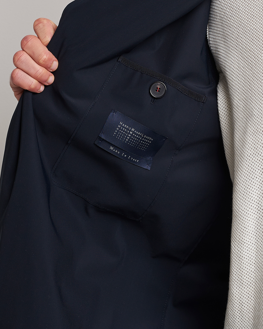 Herre | Jakker | Harris Wharf London | Light Technic Balmacaan Coat Dark Blue