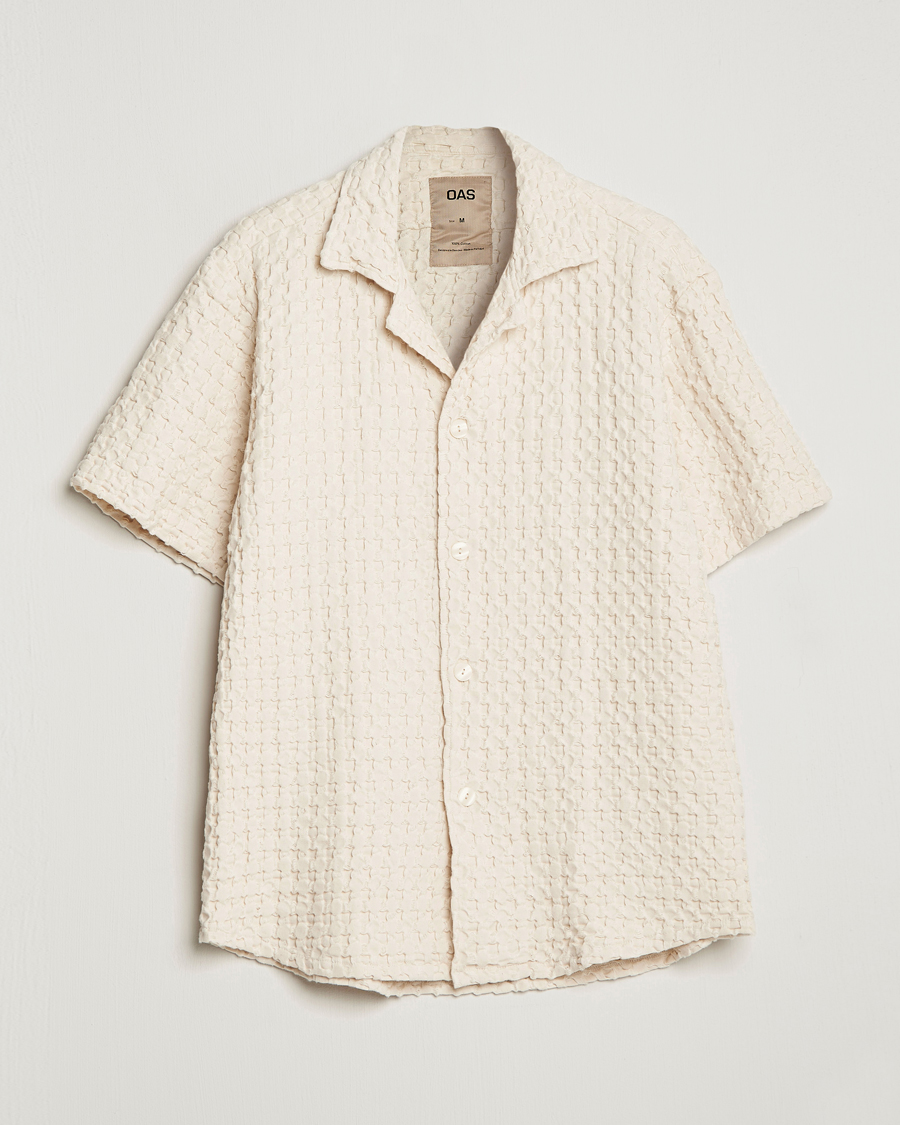 Herre | Skjorter | OAS | Cuba Waffle Shirt Ecru