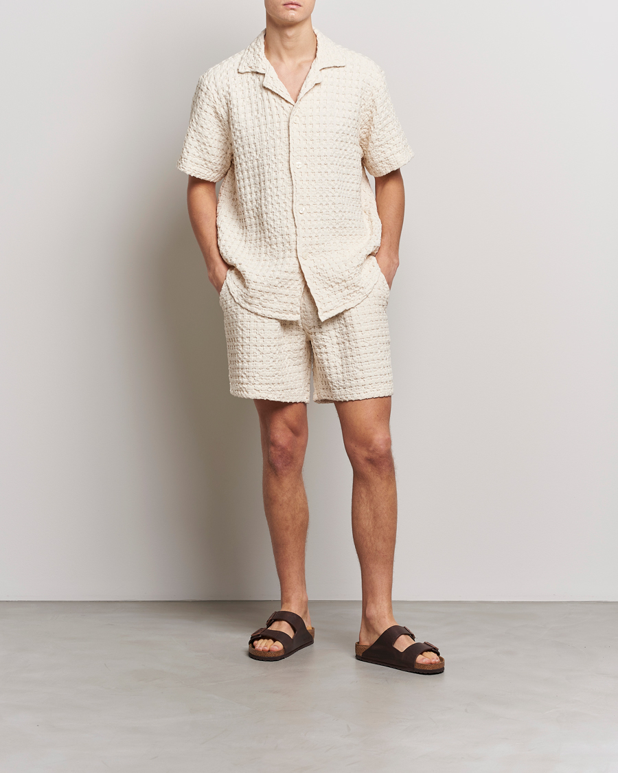 Herre | Skjorter | OAS | Cuba Waffle Shirt Ecru