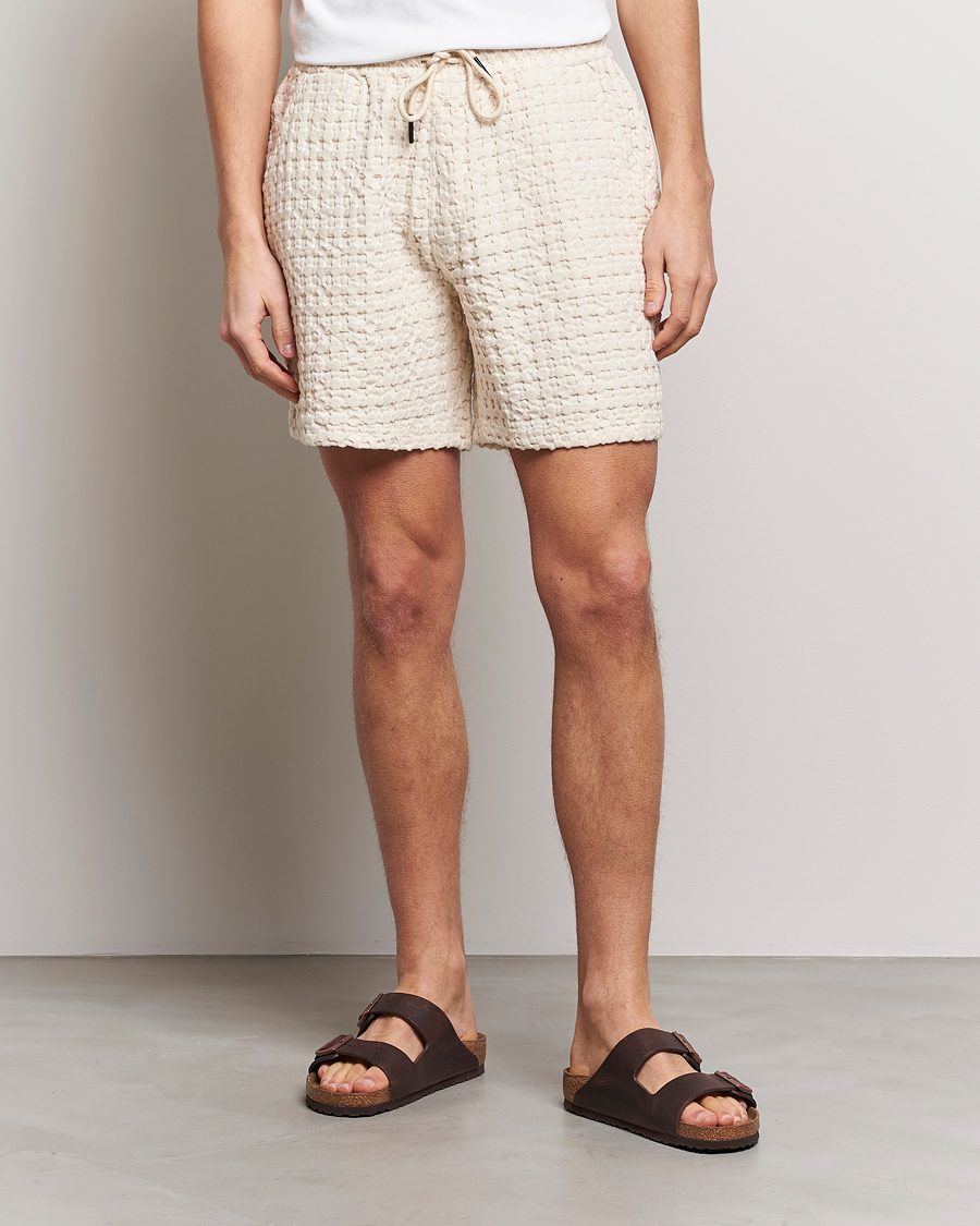 Herre | Drawstringshorts | OAS | Porto Waffle Shorts Ecru