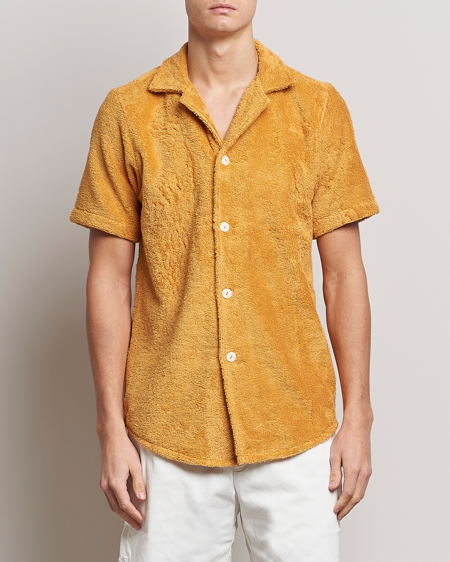 Herre | Kortærmede skjorter | OAS | Cuba Ruggy Shirt Mustard