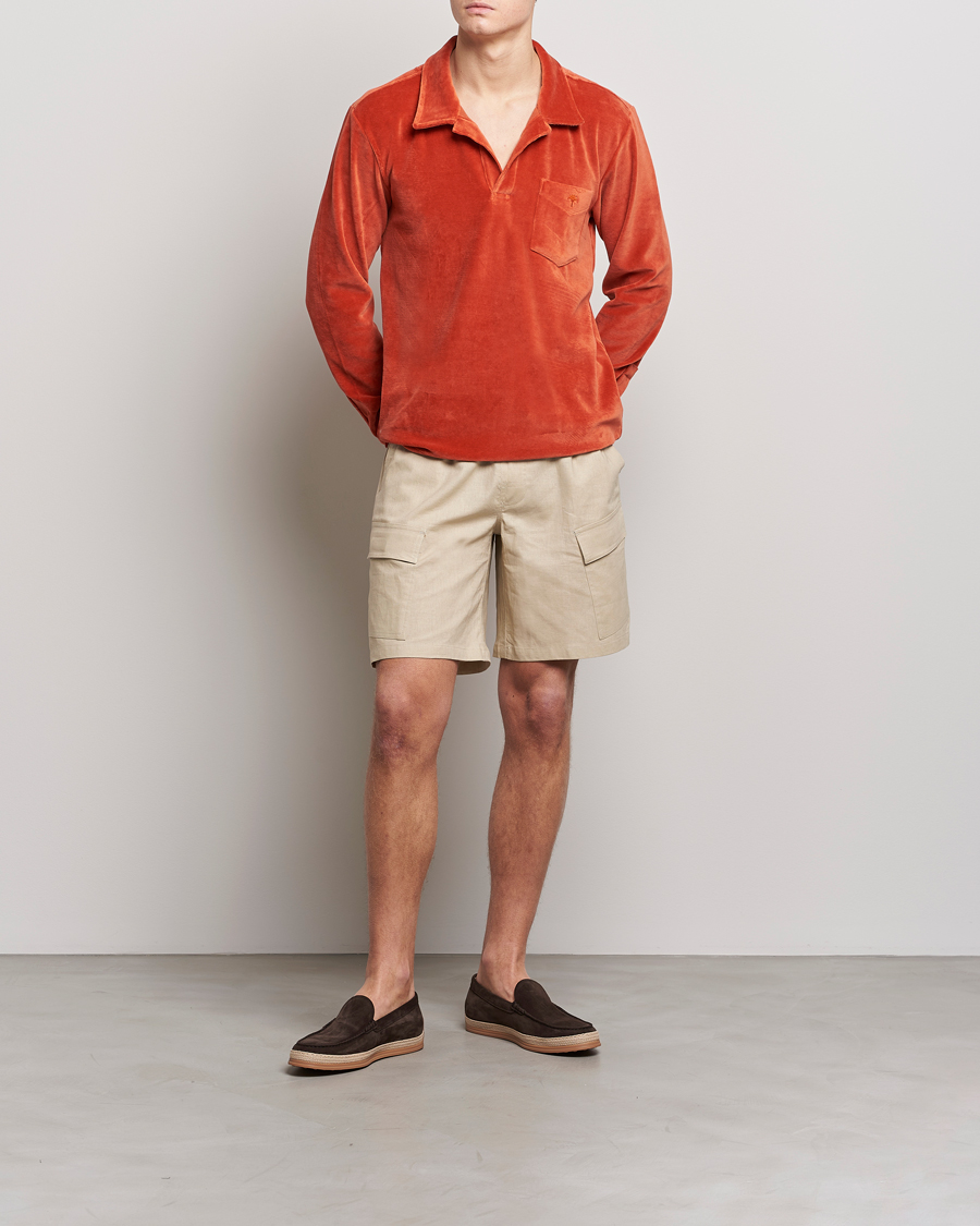 Herre | Shorts | OAS | Cargo Linen Shorts Beige