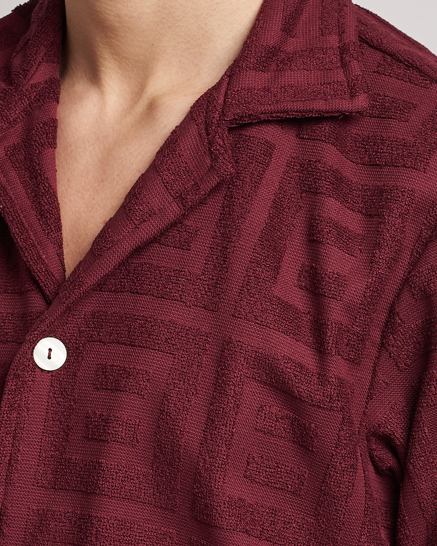 Herre | Skjorter | OAS | Terry Cuba Short Sleeve Shirt Burgundy