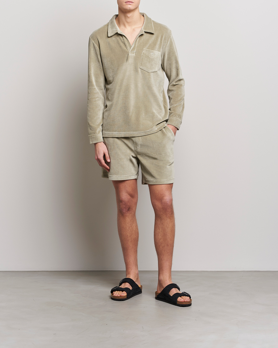 Herre | Shorts | OAS | Drawstring Velour Shorts Washed Grey