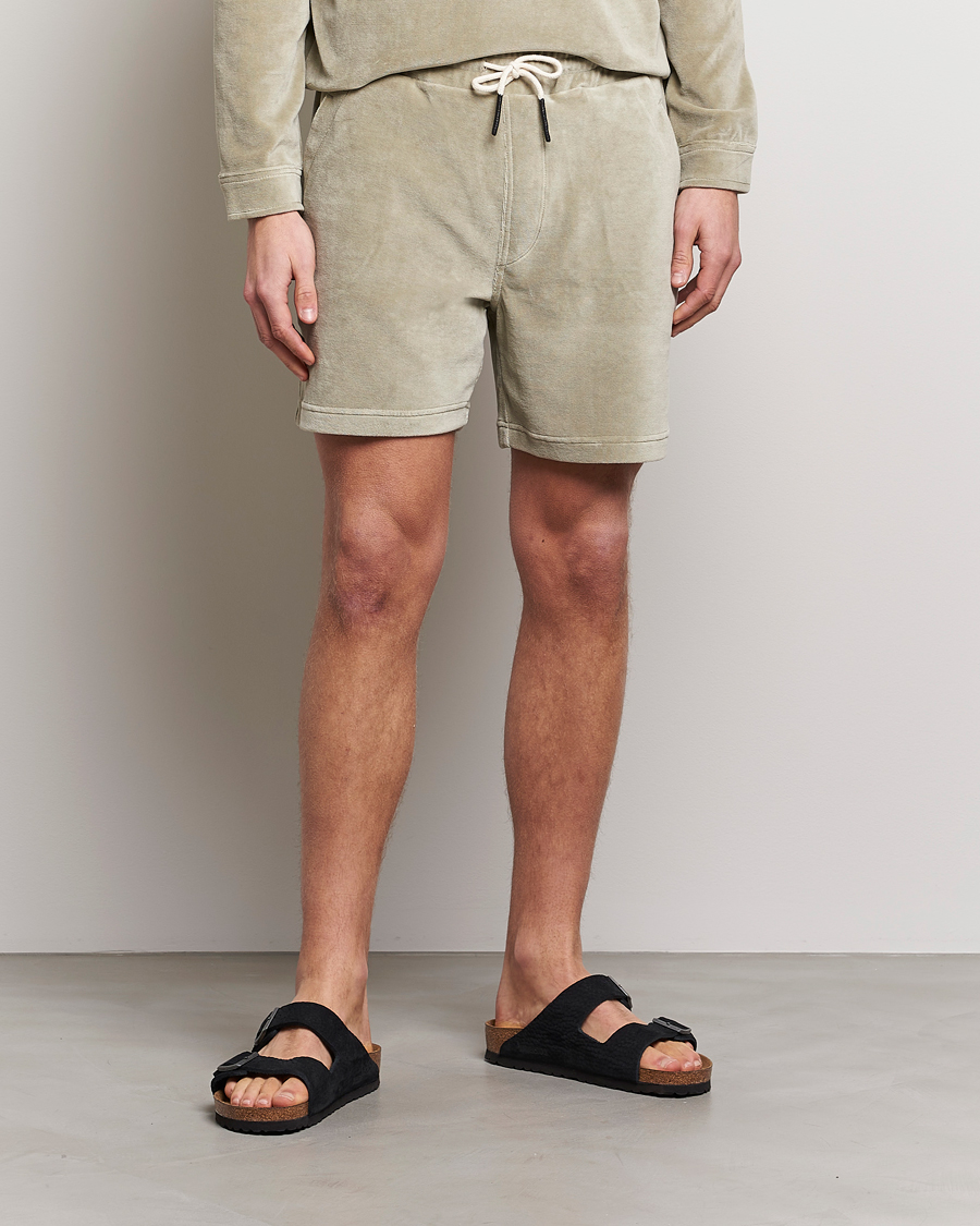 Herre | Shorts | OAS | Drawstring Velour Shorts Washed Grey