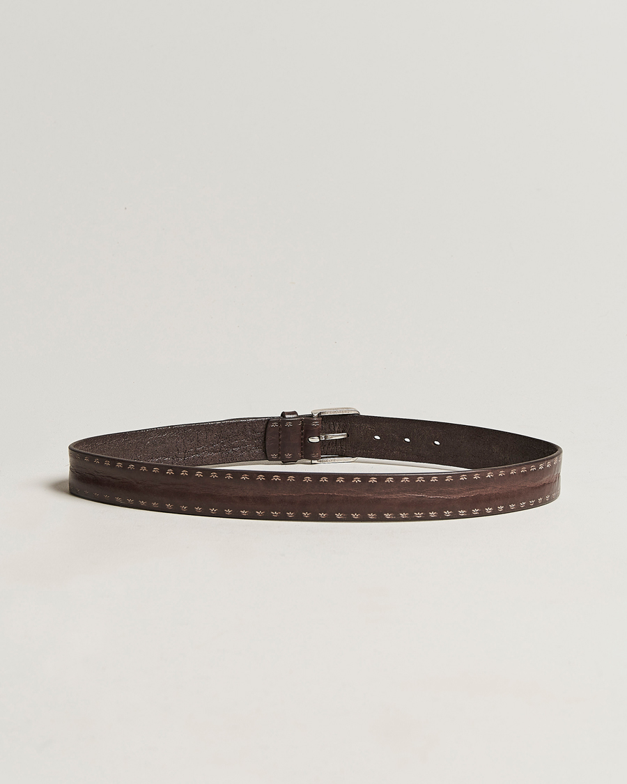 Herre | Orciani Hand Painted Leather Belt Dark Brown | Orciani | Hand Painted Leather Belt Dark Brown