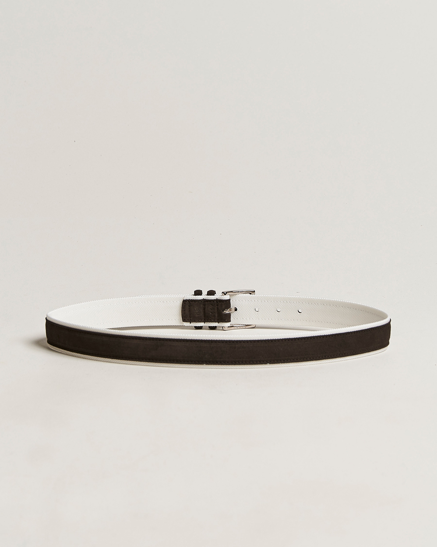 Herre | Orciani Amalfi Suede/Canvas Belt Dark Brown | Orciani | Amalfi Suede/Canvas Belt Dark Brown