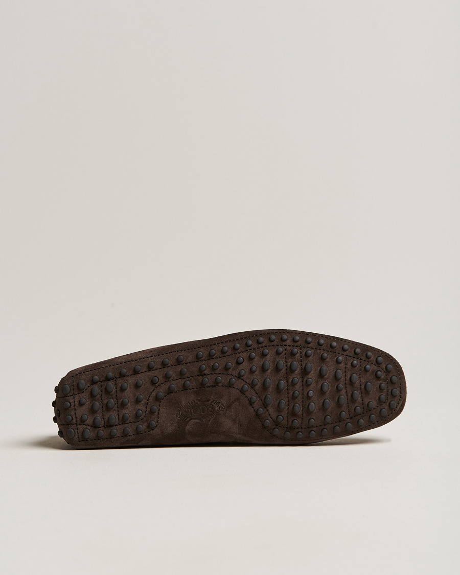 Herre | Tod's Laccetto Gommino Carshoe Dark Brown Suede | Tod's | Laccetto Gommino Carshoe Dark Brown Suede
