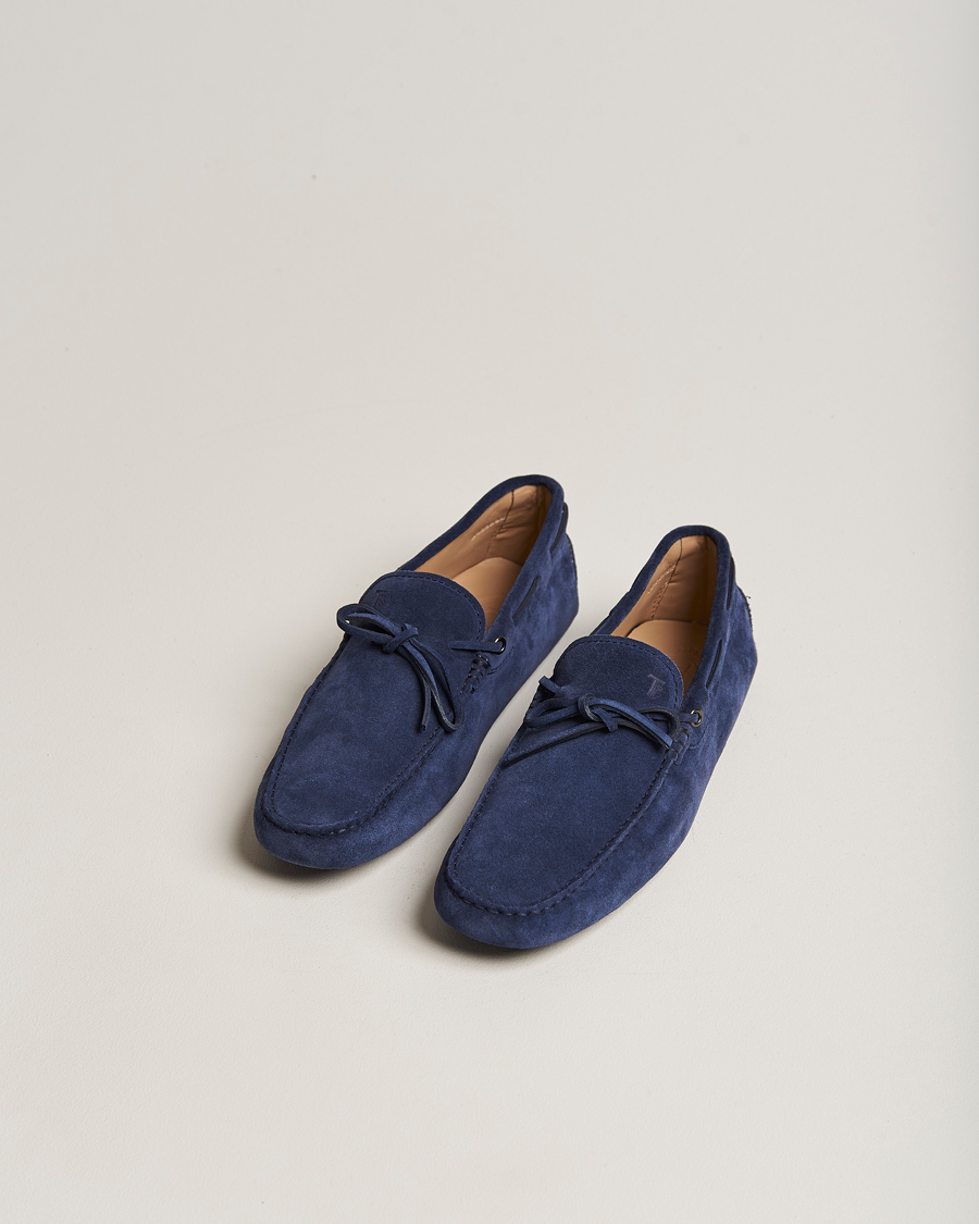 Herre | Tod's Laccetto Gommino Carshoe Navy Suede | Tod's | Laccetto Gommino Carshoe Navy Suede