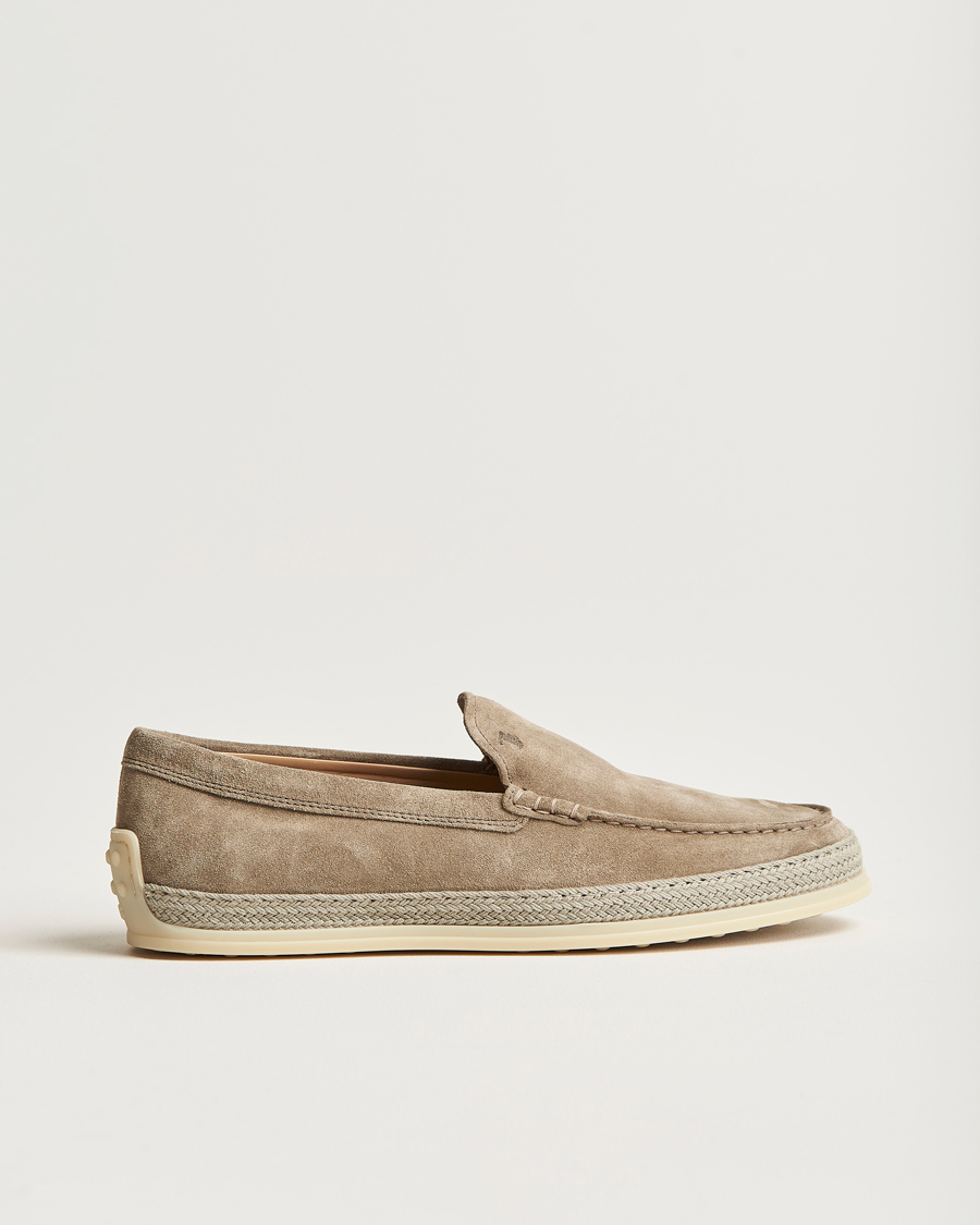 Herre | Tod's Raffia Loafers Taupe Suede | Tod's | Raffia Loafers Taupe Suede