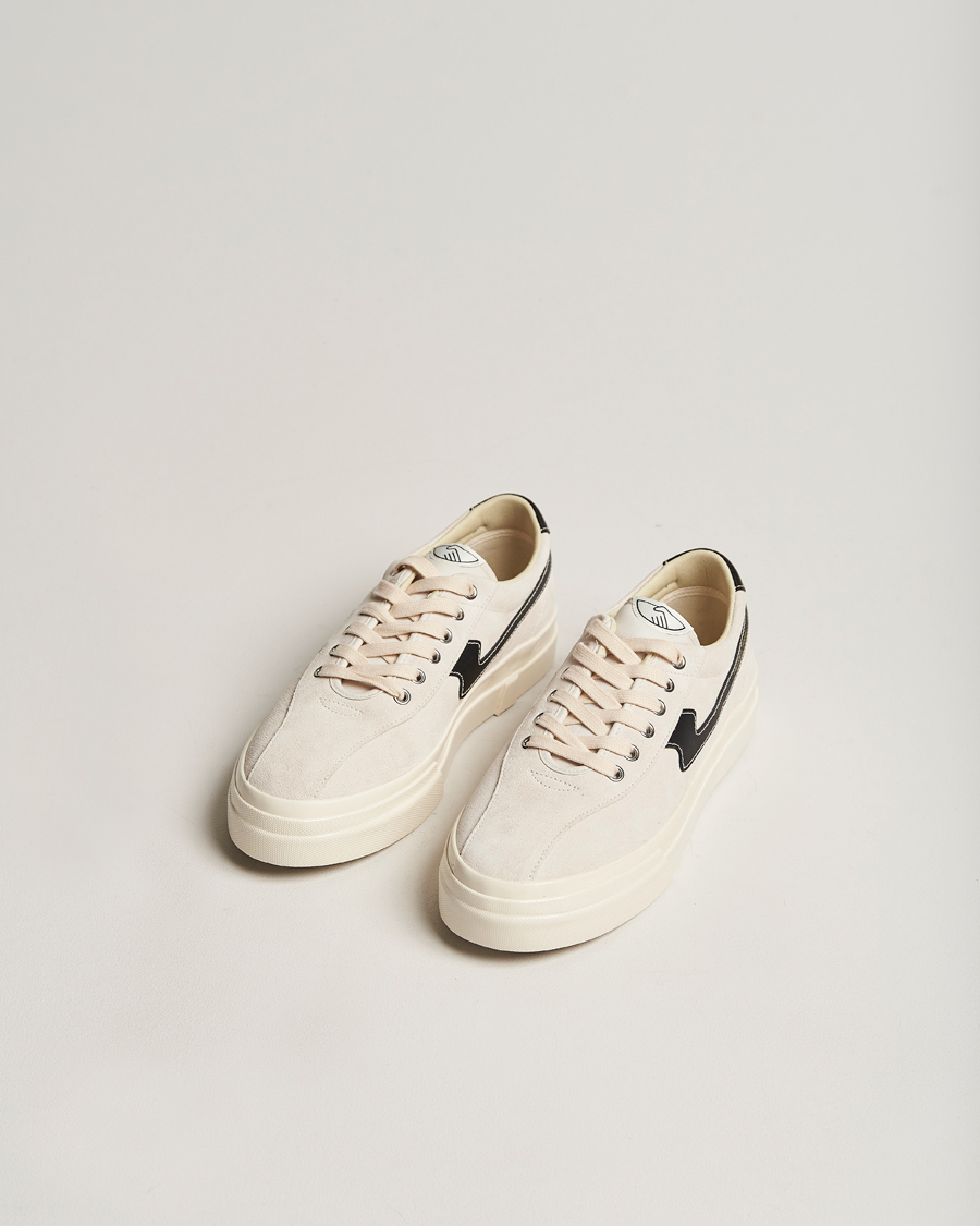 Herre | Stepney Workers Club Dellow S-Strike Suede Sneaker Ecru/Black | Stepney Workers Club | Dellow S-Strike Suede Sneaker Ecru/Black