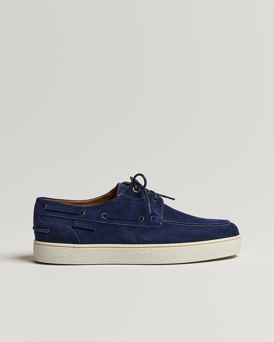 Herre | John Lobb Pier Boatshoe Sneakers Navy Suede | John Lobb | Pier Boatshoe Sneakers Navy Suede