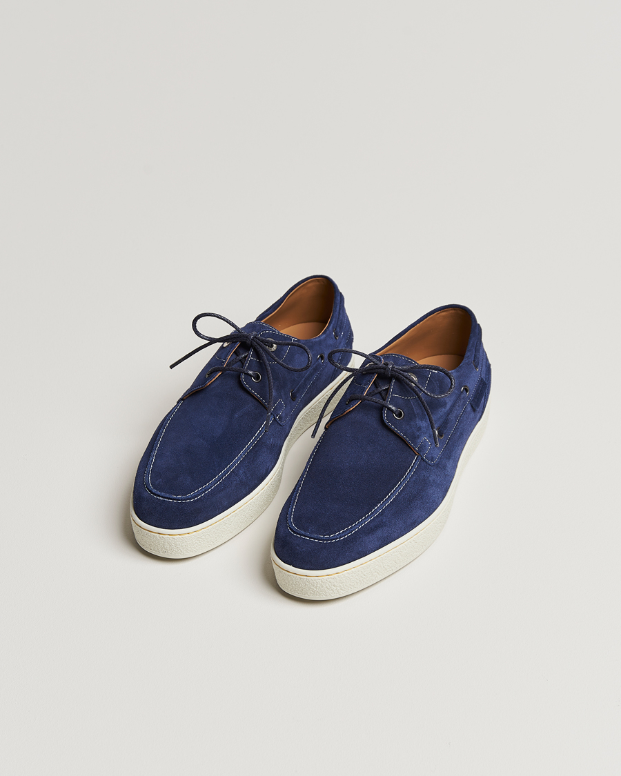Herre | John Lobb Pier Boatshoe Sneakers Navy Suede | John Lobb | Pier Boatshoe Sneakers Navy Suede