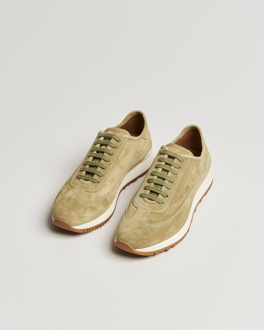 Herre | John Lobb Hurlingham Running Sneakers Moss Suede | John Lobb | Hurlingham Running Sneakers Moss Suede