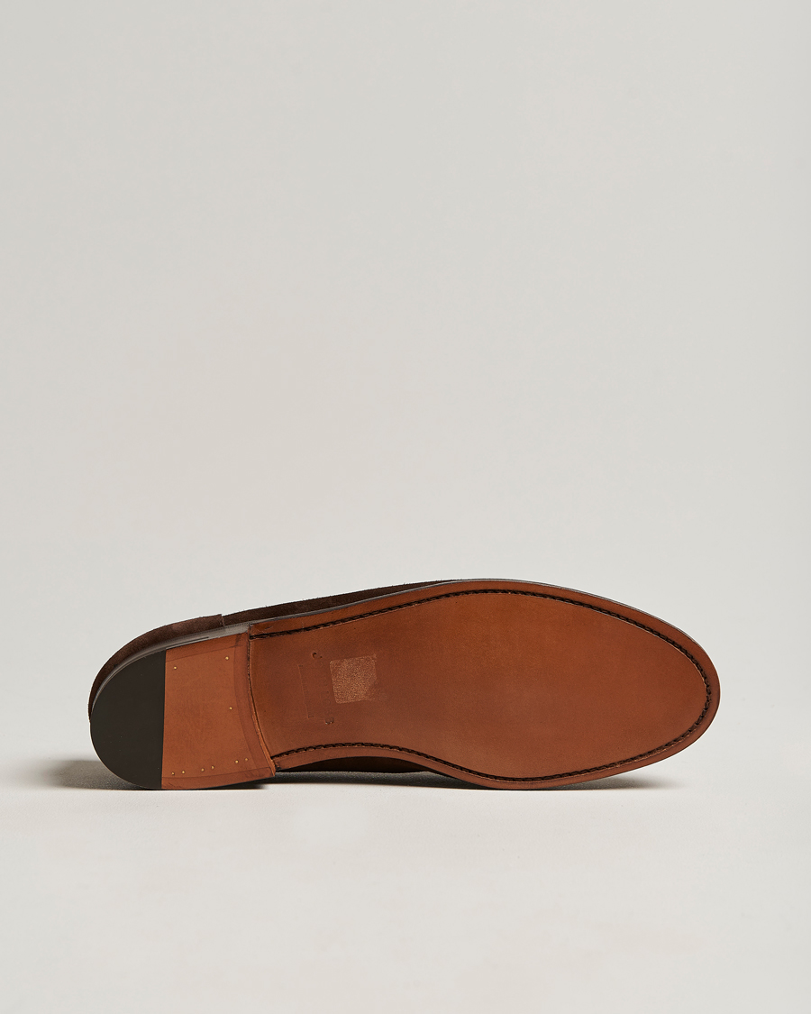 Herre | John Lobb Bath Glove Suede Loafers Dark Brown | John Lobb | Bath Glove Suede Loafers Dark Brown