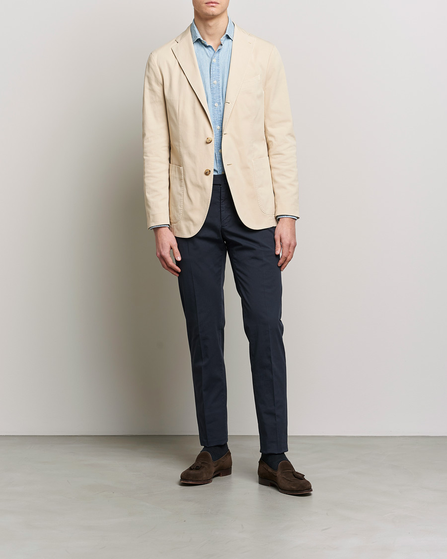 Herre | Blazere & jakker | Boglioli | K Jacket Cotton Stretch Blazer Light Beige