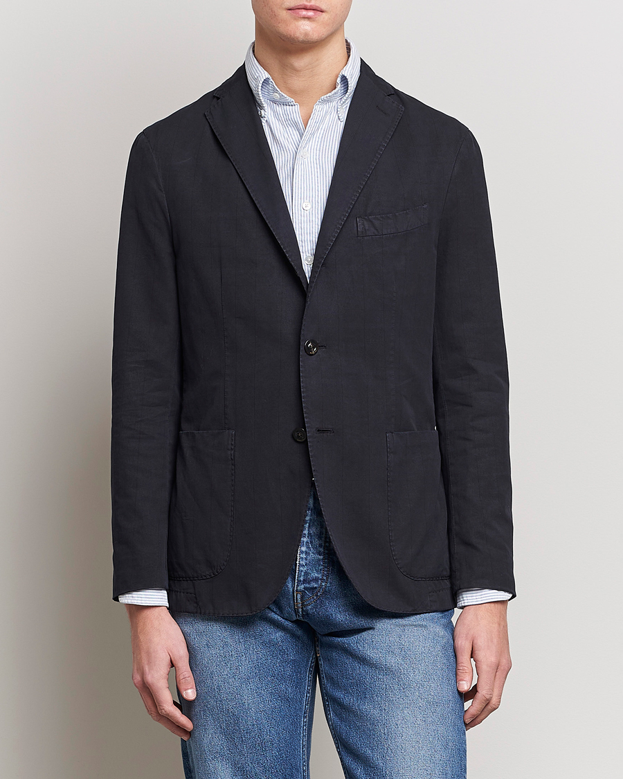 Herre | Blazere & jakker | Boglioli | Cotton/Silk Prince Of Wales Check Blazer Navy