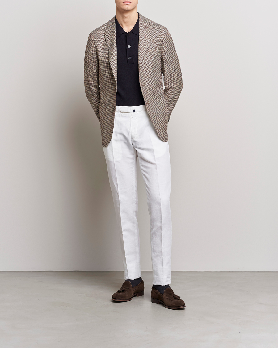 Herre | Blazere & jakker | Boglioli | Wool/Linen Houndstooth Blazer Beige