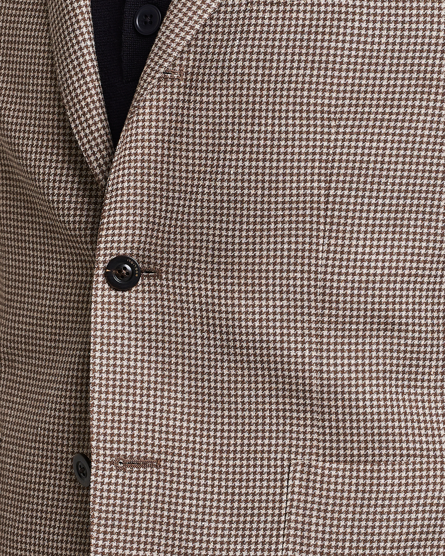 Herre | Blazere & jakker | Boglioli | Wool/Linen Houndstooth Blazer Beige
