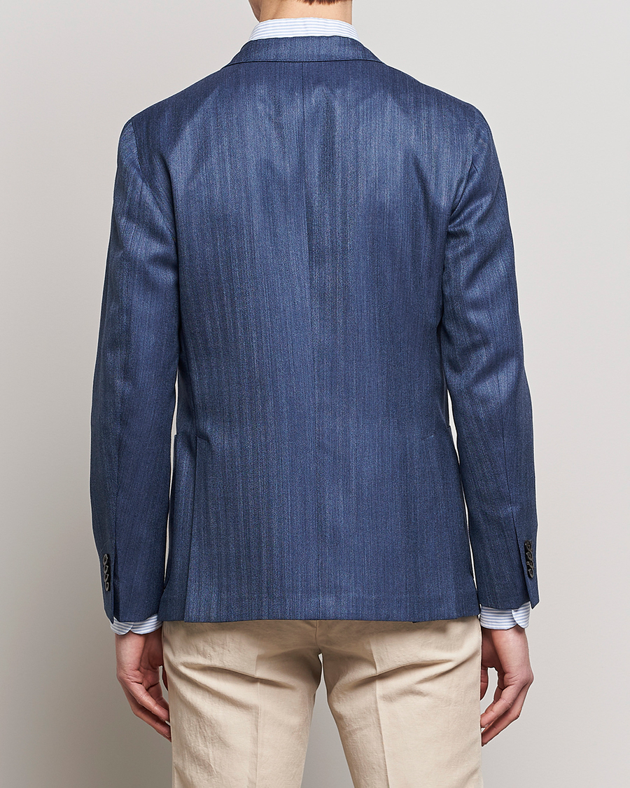 Herre | Blazere & jakker | Boglioli | Wool/Silk Herringbone Blazer Dark Blue