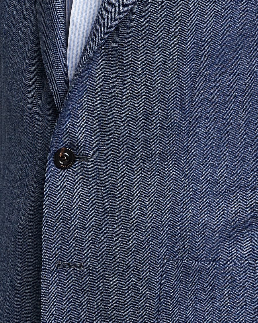 Herre | Blazere & jakker | Boglioli | Wool/Silk Herringbone Blazer Dark Blue