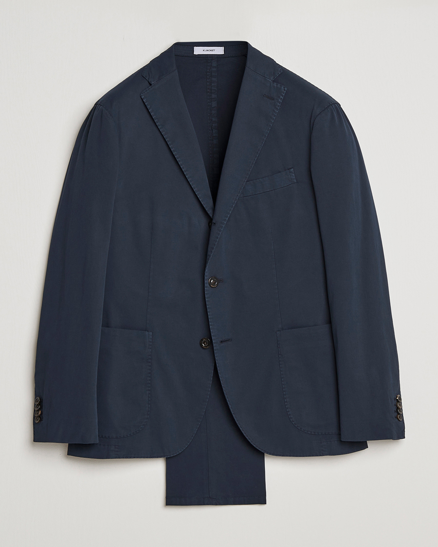 Herre | Jakkesæt | Boglioli | K Jacket Cotton Stretch Suit Navy