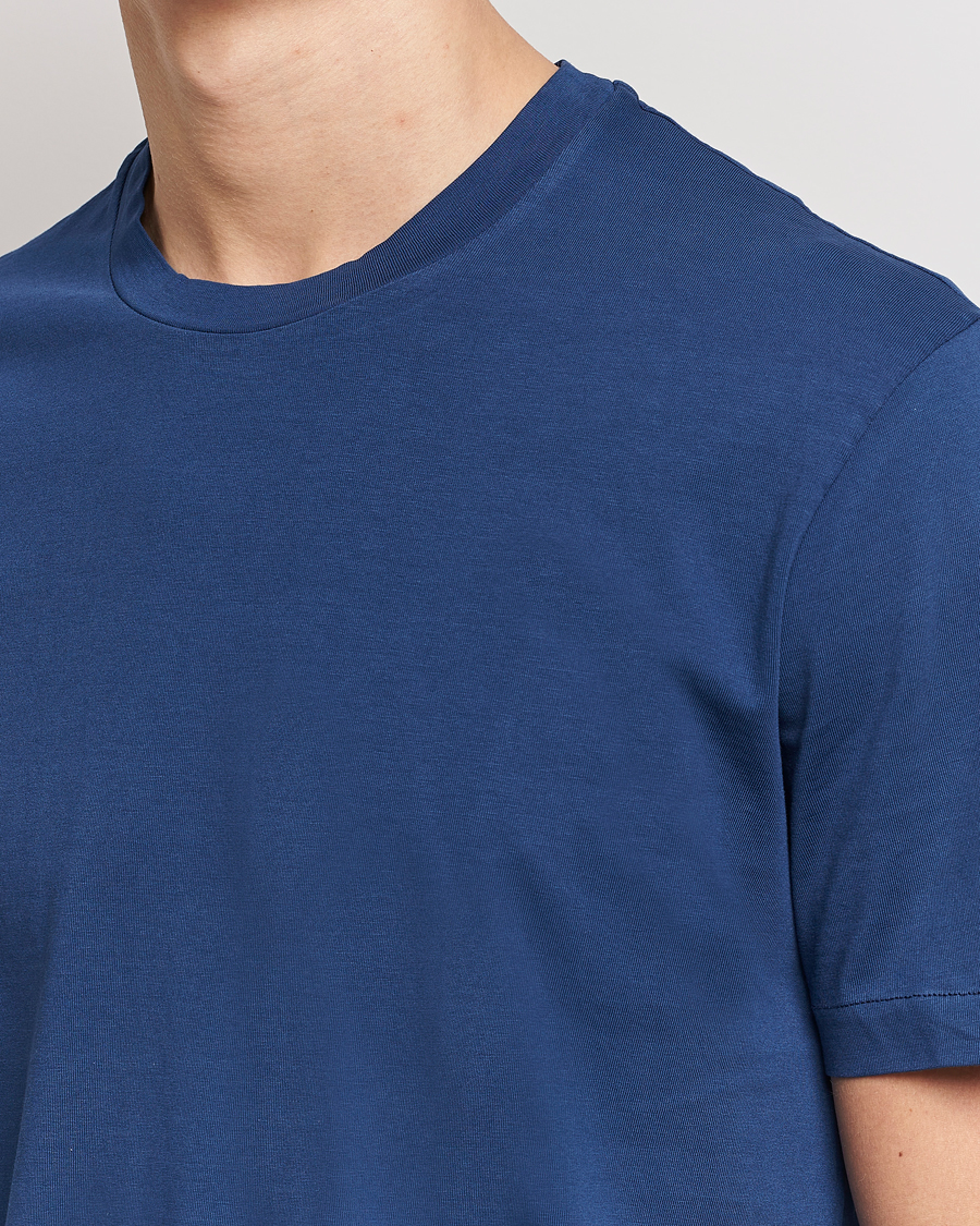 Herre | T-Shirts | Boglioli | Short Sleeve T-Shirt Washed Navy