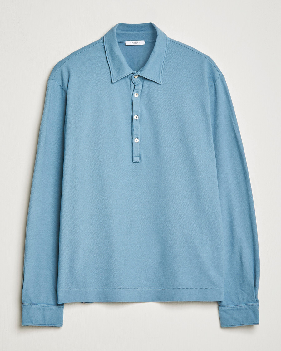 Herre | Trøjer | Boglioli | Long Sleeve Polo Light Blue