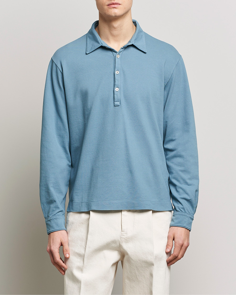 Herre | Trøjer | Boglioli | Long Sleeve Polo Light Blue