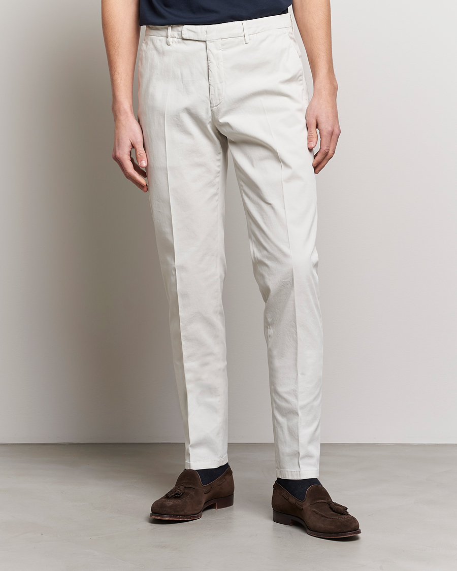 Herre | Bukser | Boglioli | Cotton Stretch Chinos Off White