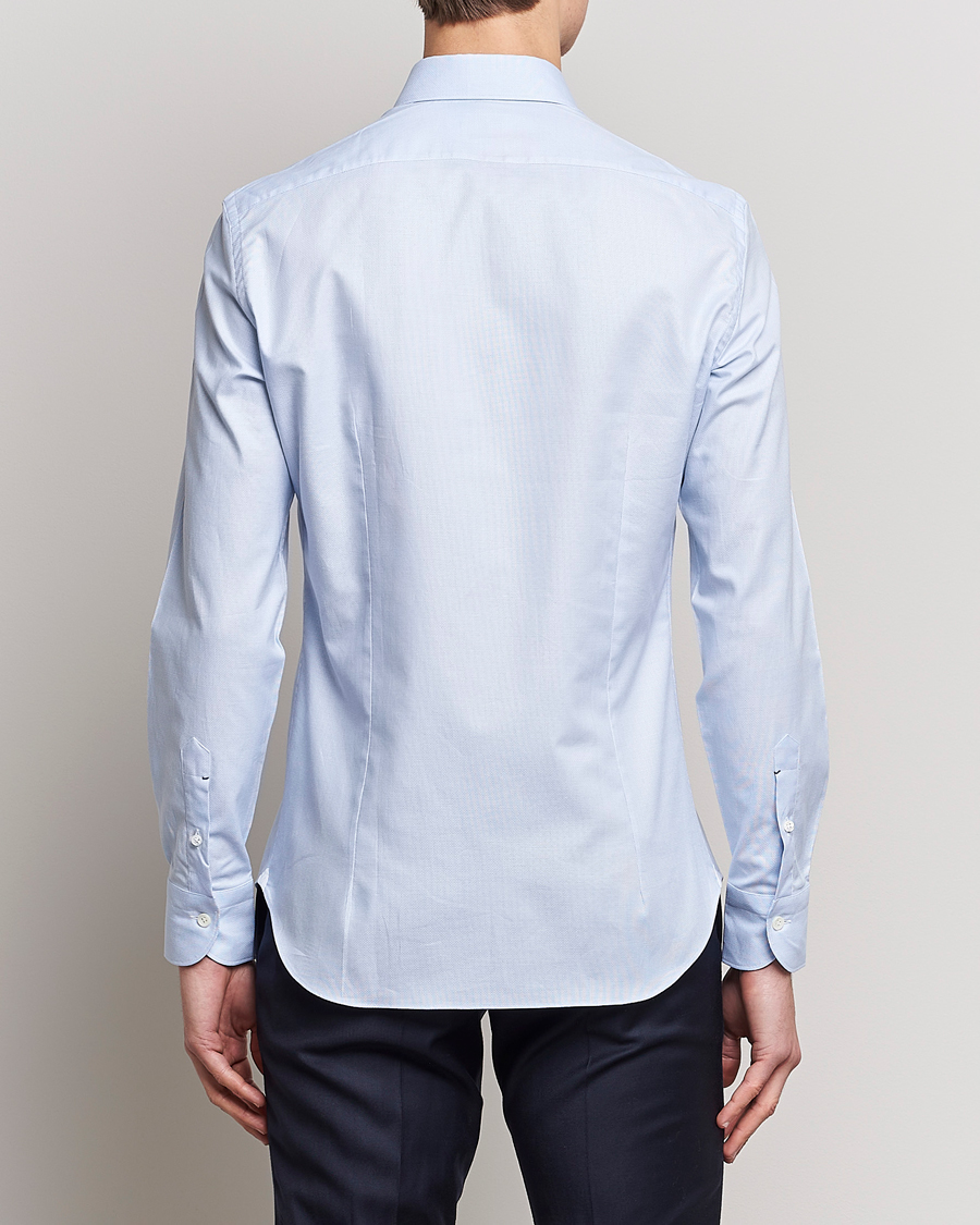 Herre | Skjorter | Mazzarelli | Soft Cotton Microweave Shirt Light Blue